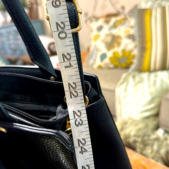 Crossi Like NEW Elegant Bow Black Classic Park Bow Leather Satchel Hand Purse - Picture 14 of 15